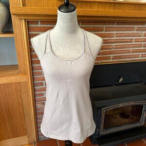 ATHLETA Built-in bra tank top, Gray, size M, crisscross back straps, Size M